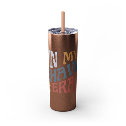 BEHAVIOR ERA Skinny Tumbler with Straw, 20oz