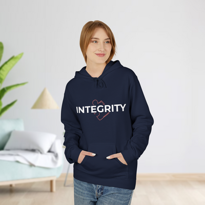 Integrity Fleece Hoodie, Unisex Warm Hoodie, Casual Wear, Inspirational Gift, Cozy Layer, Motivational Apparel