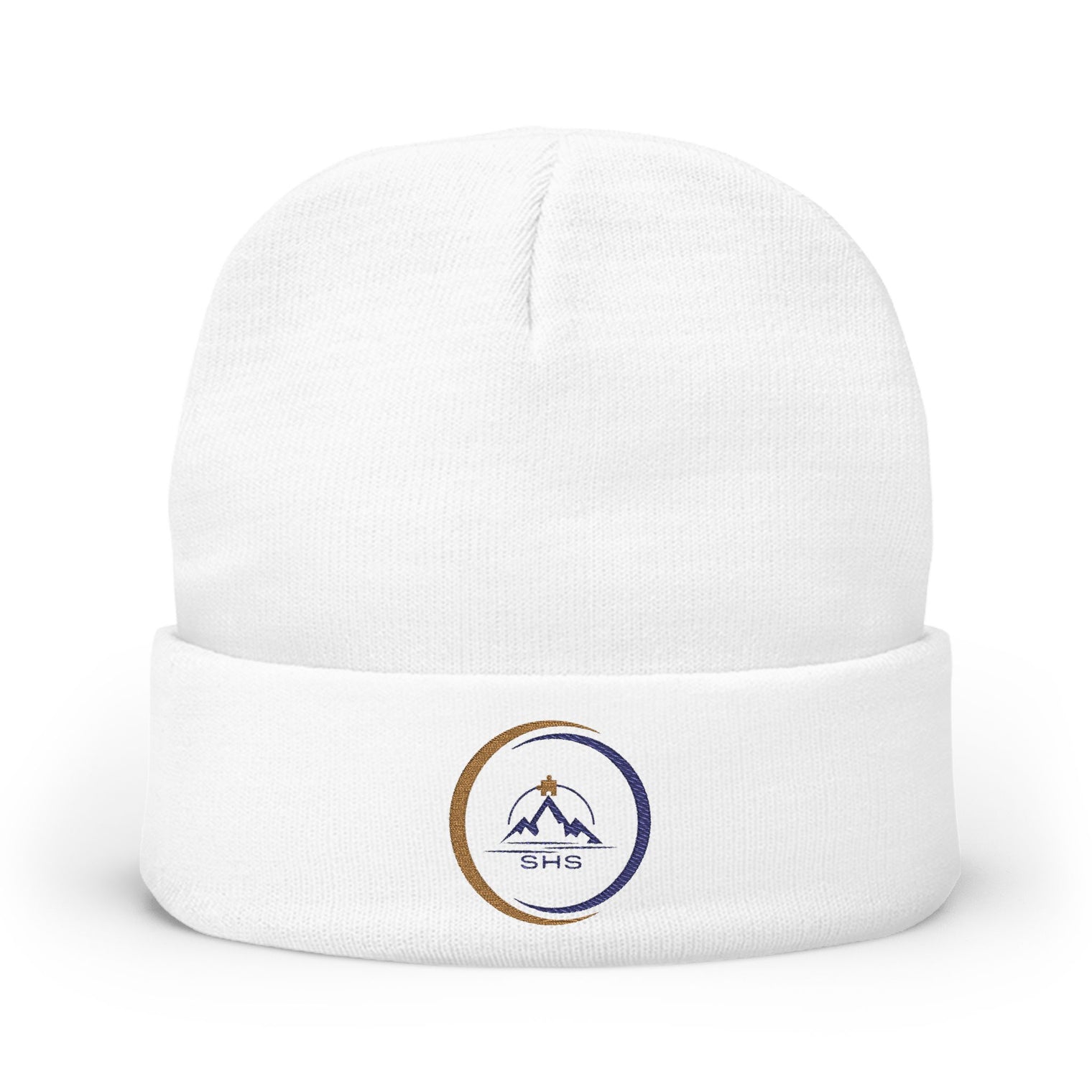 Mountain Emblem Knit Beanie | Cozy Winter Hat for Outdoor Lovers | Perfect Gift for Hikers, Travelers, Skiers, and Adventurers