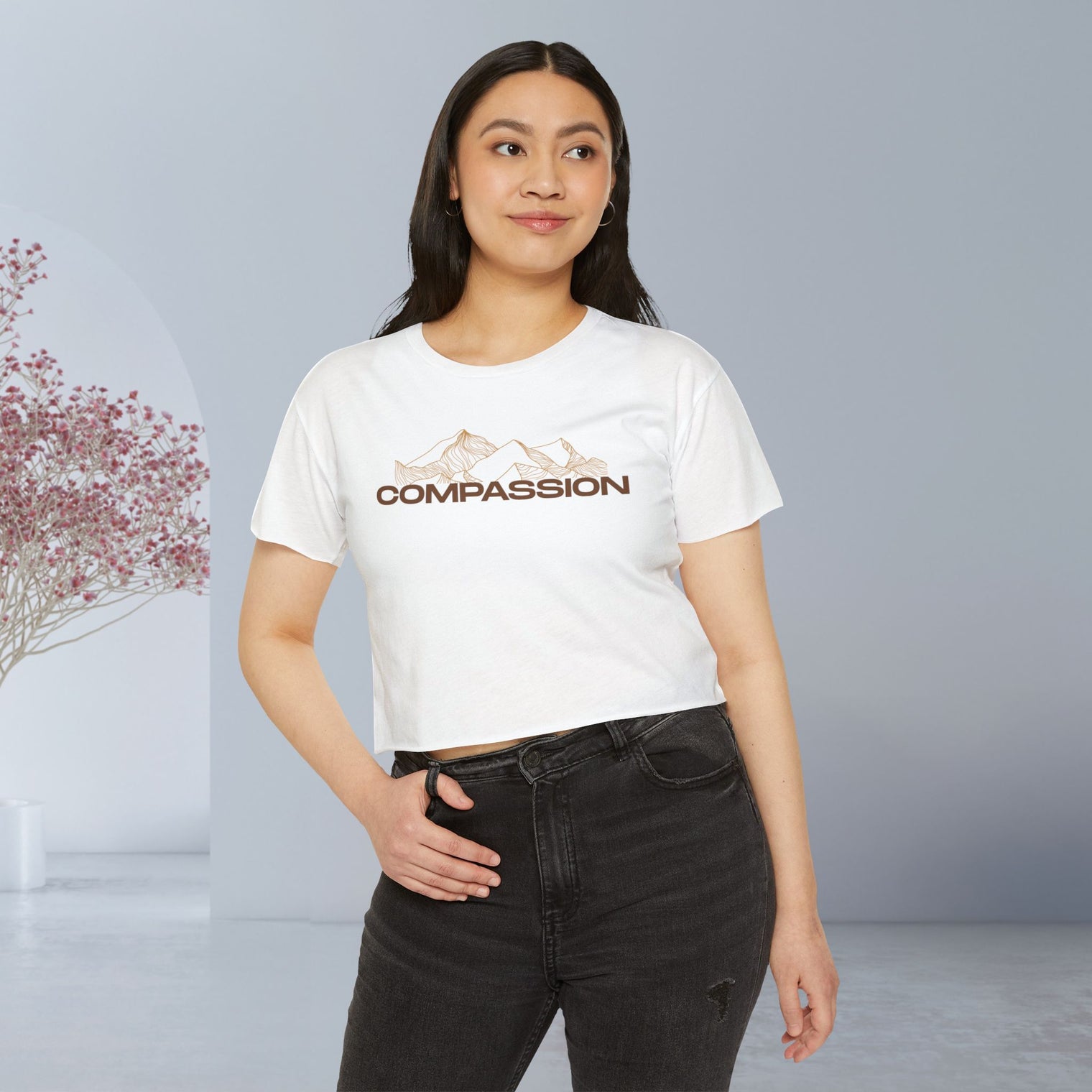 Compassion Women's Festival Crop Top, Festival Wear, Summer Top, Concert Attire, Empowerment Shirt, Sustainable Fashion