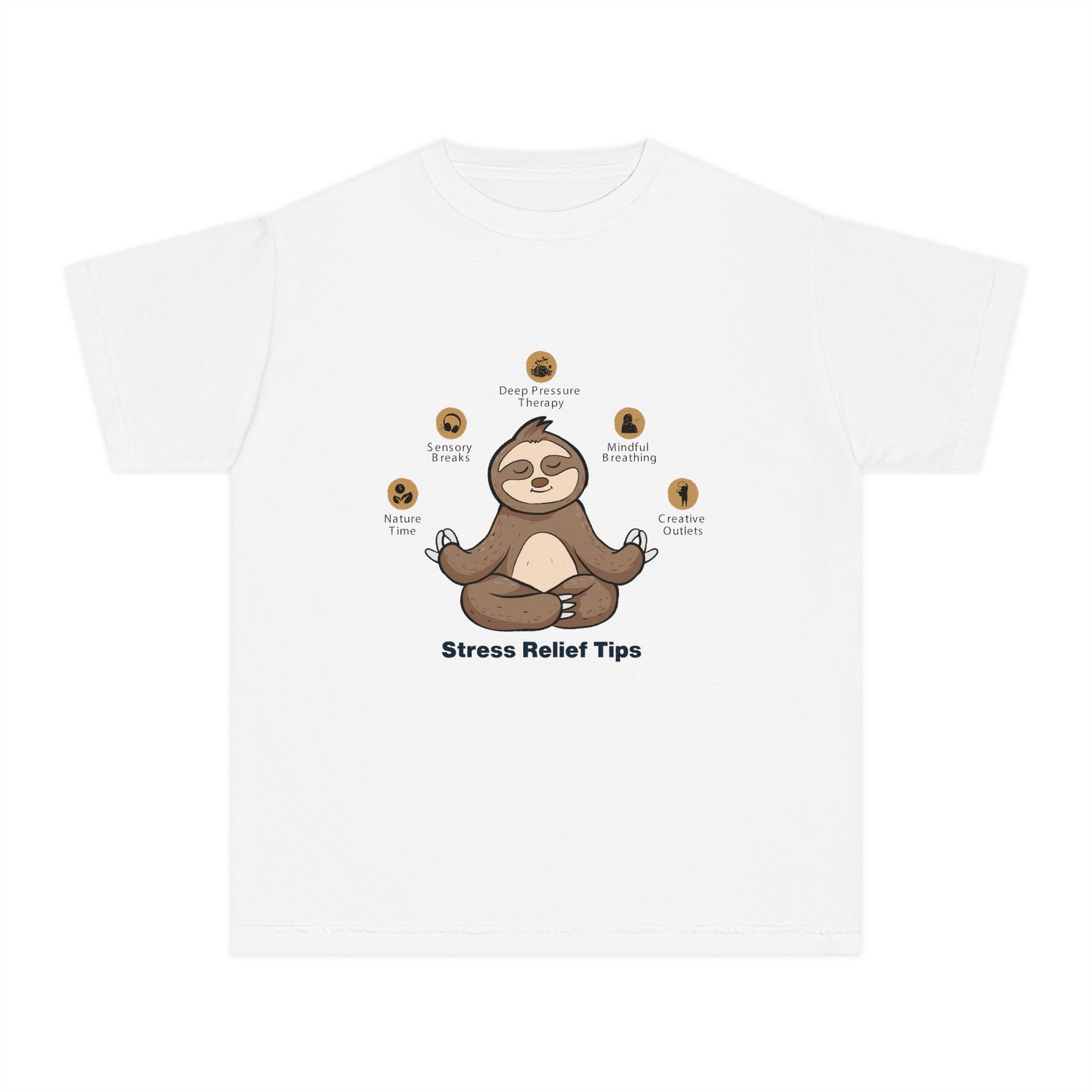Stress Relief Sloth Youth Tee, Relaxation T-Shirt