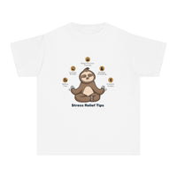 Stress Relief Sloth Youth Tee, Relaxation T-Shirt