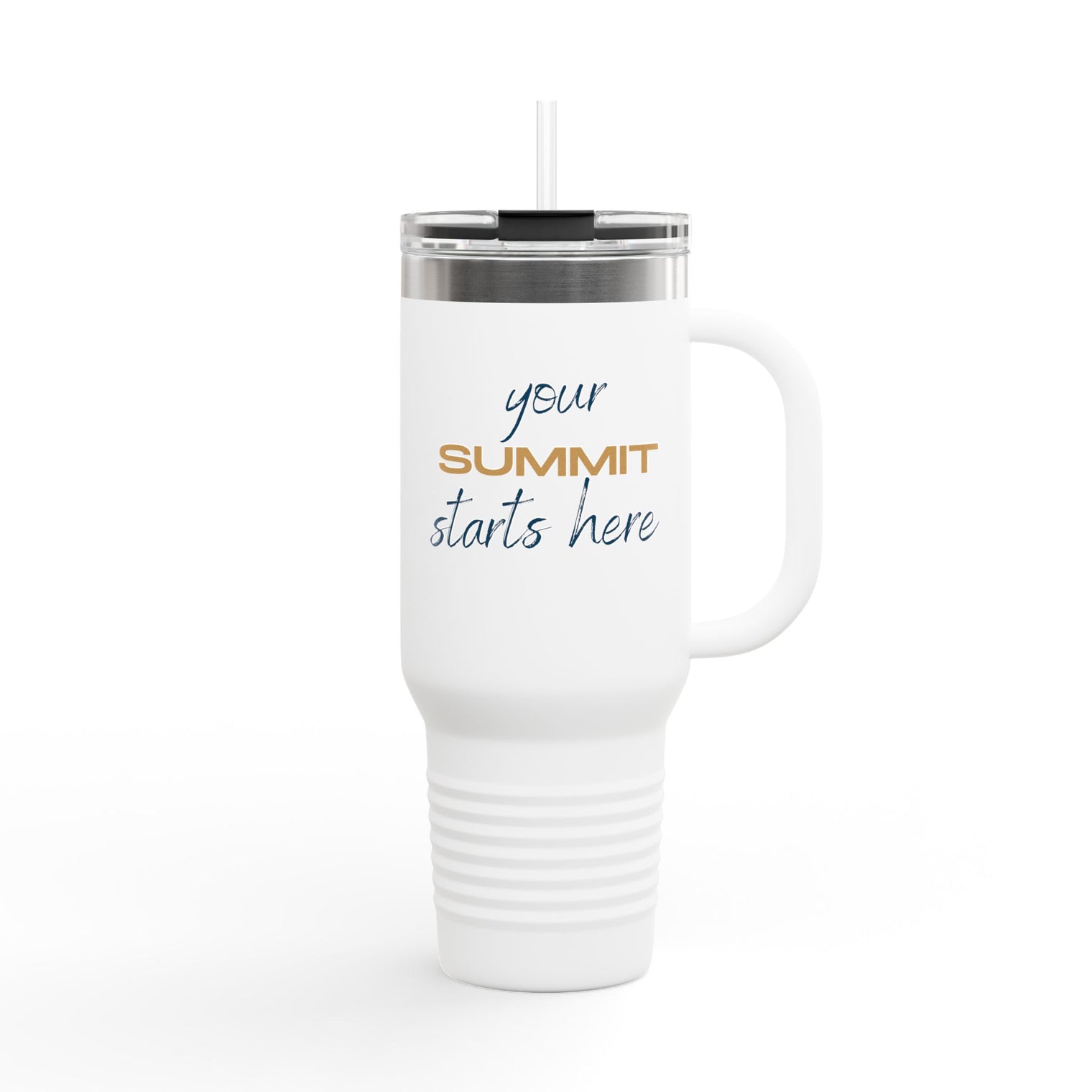 Insulated Travel Mug - Your Summit Starts Here - 40oz, Adventure Mug, Outdoor Coffee Cup, Hiking Gear, Motivational Drinkware