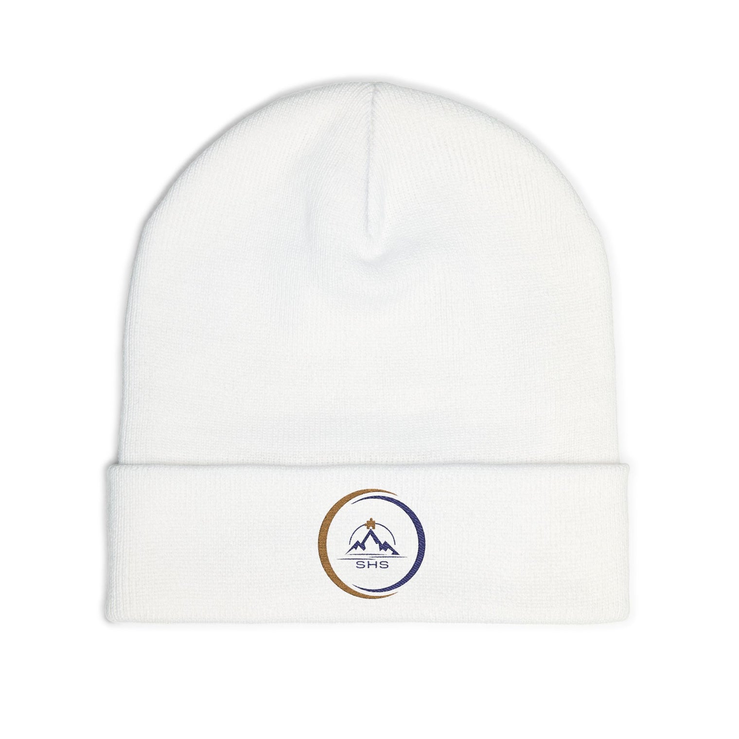 Mountain Emblem Knit Beanie | Cozy Winter Hat for Outdoor Lovers | Perfect Gift for Hikers, Travelers, Skiers, and Adventurers