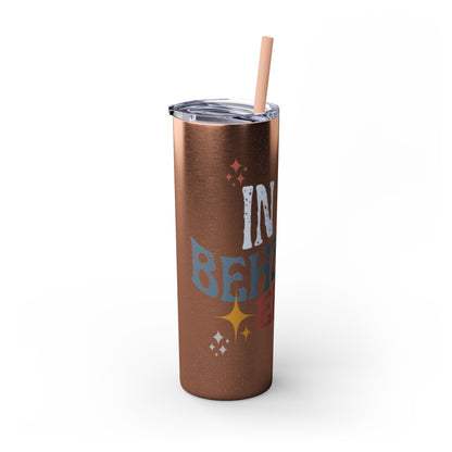 BEHAVIOR ERA Skinny Tumbler with Straw, 20oz