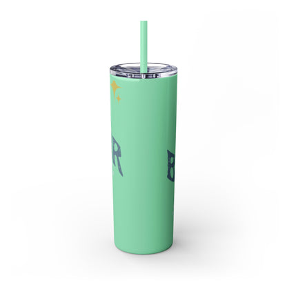 BEHAVIOR ERA Skinny Tumbler with Straw, 20oz